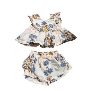 Pink Chicken New York Baby Girls 6-12M Floral Block Print Top & Shorts Set Pink